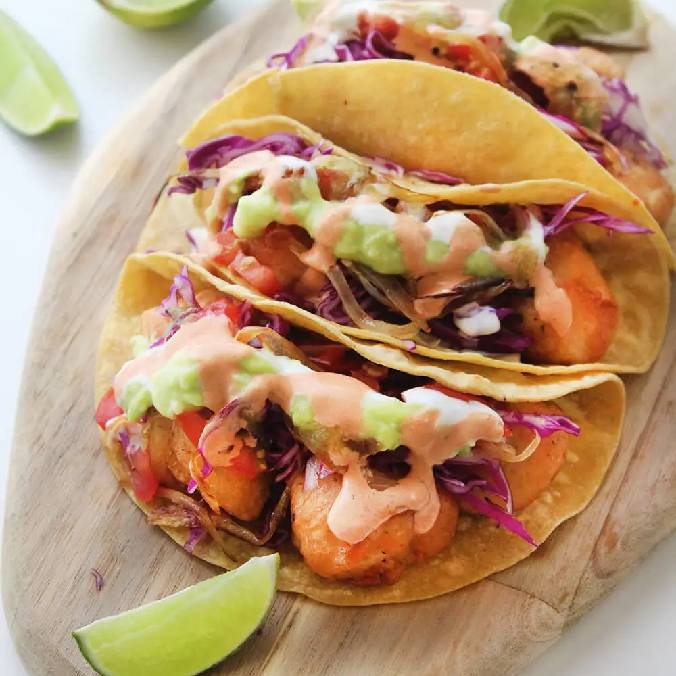 Tacos de Camaron Capeado (3 piezas)