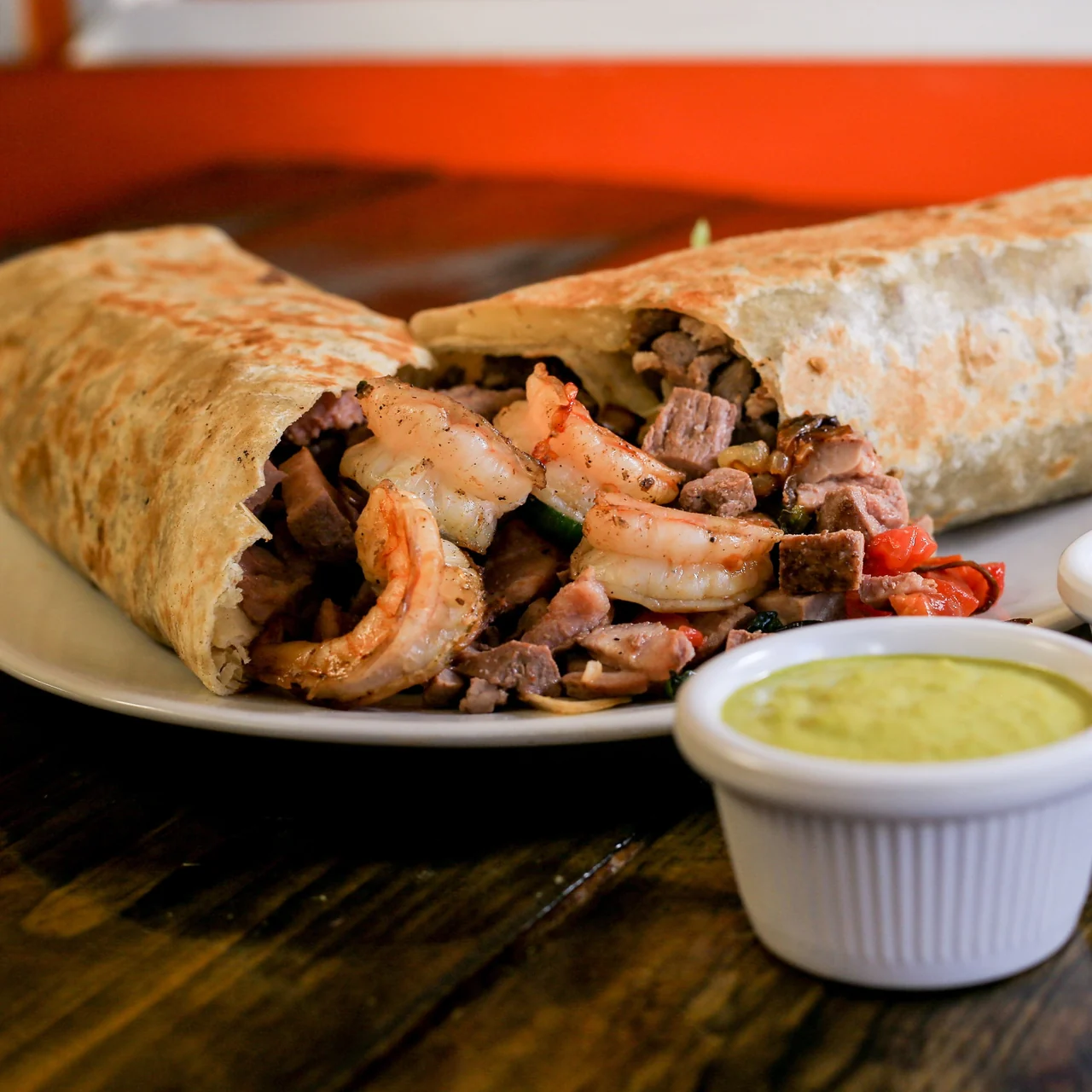 Burrito de Carne y Camarones