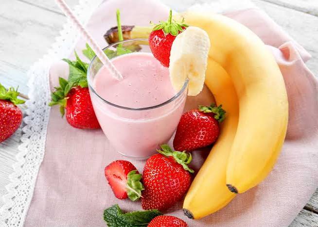 Smoothie de Platano y Fresa